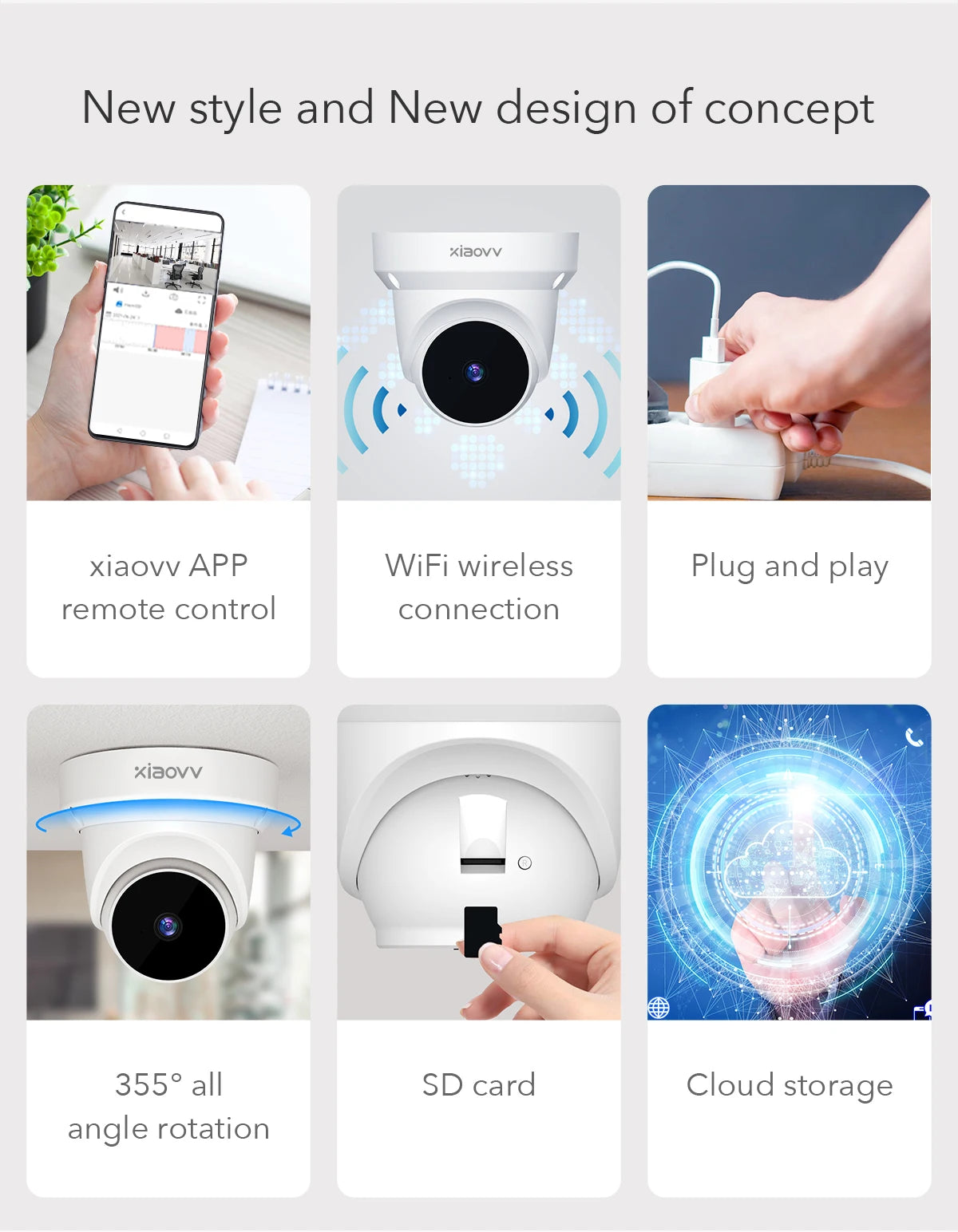 Draadloze Dome Beveiligingscamera – 3MP | 360° Pan & Tilt | Bewegingsdetectie