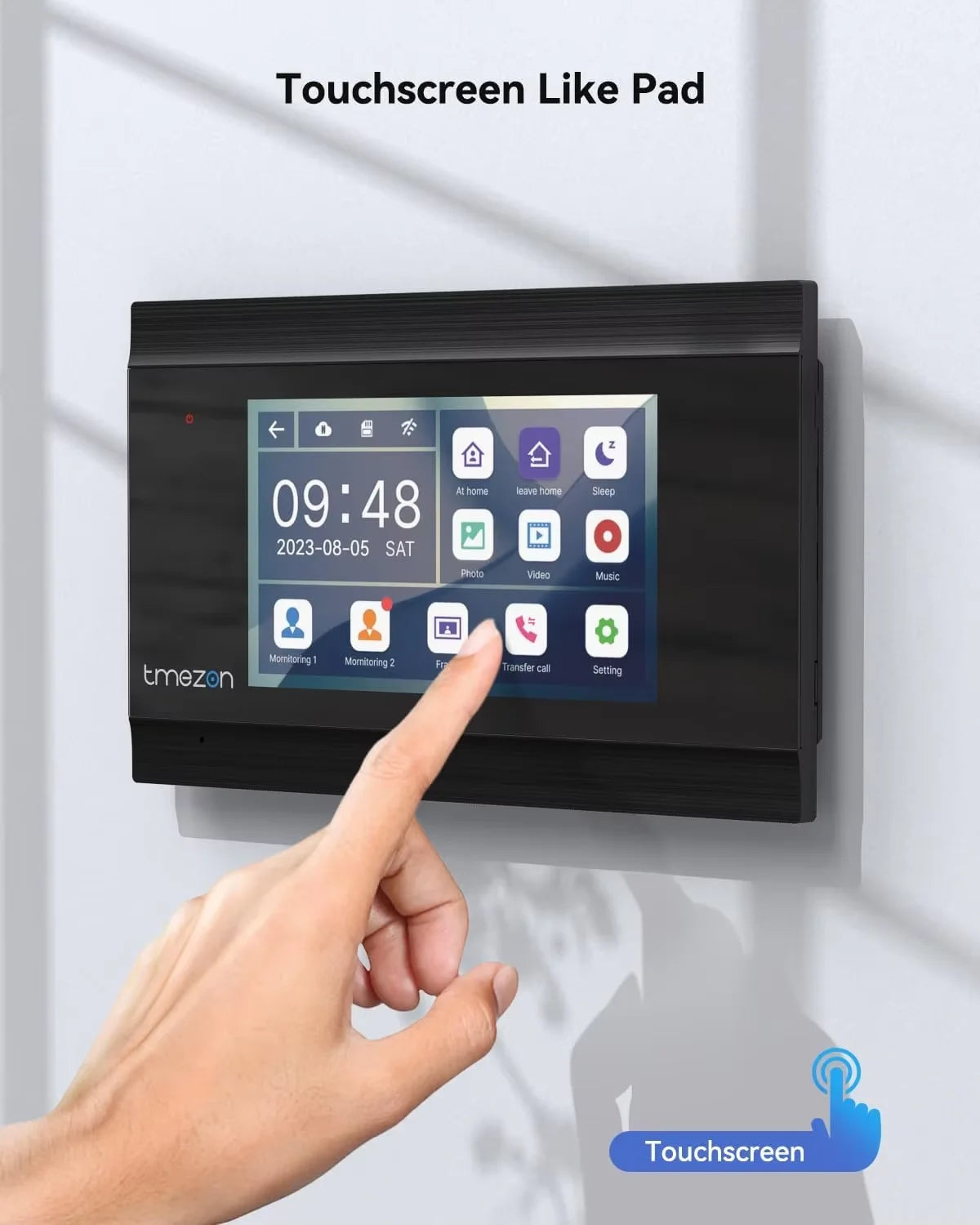 TMEZON Video Deurbel Intercom – 7 Inch Touchscreen met Handsfree Functie