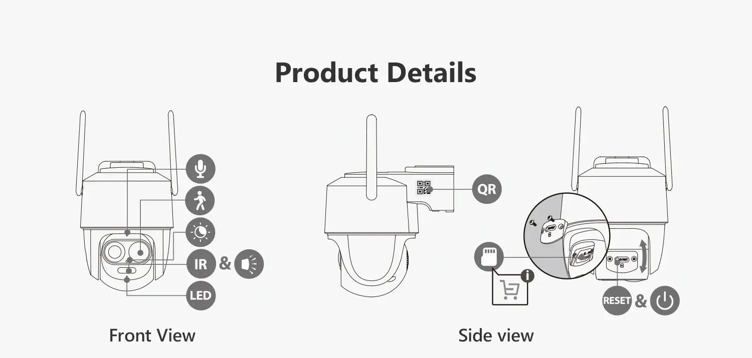 IMOU Cruiser PT Kit Beveiligingscamera – 360° Outdoor Wifi Camera met Nachtzicht &amp; AI Detectie