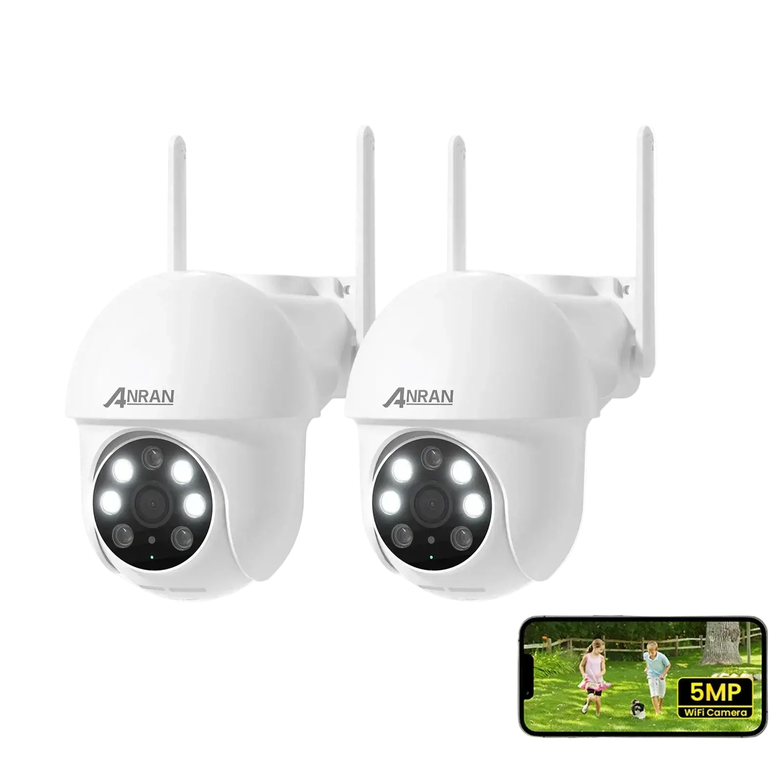 ANRAN 5MP WiFi Beveiligingscamera – Slimme Dome Camera met Nachtzicht & Bewegingsdetectie