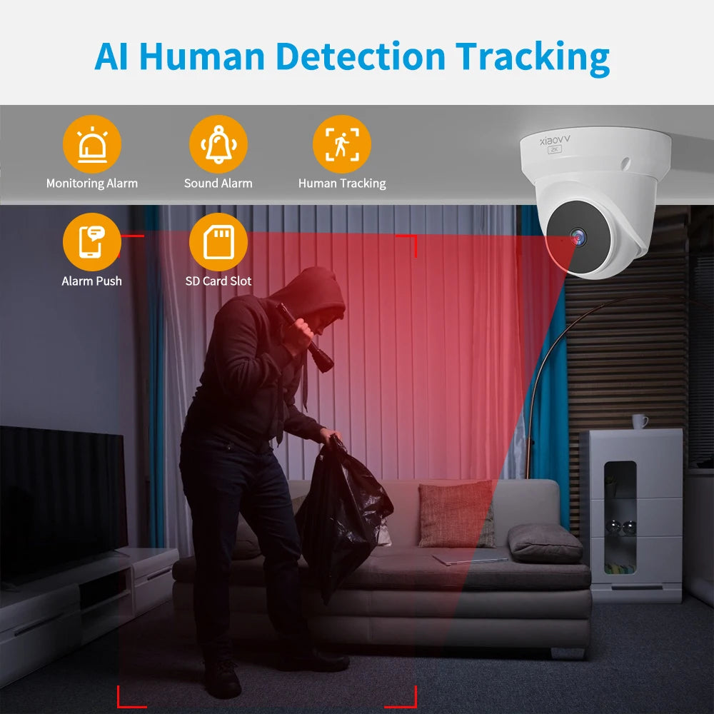 Draadloze Dome Beveiligingscamera – 3MP | 360° Pan & Tilt | Bewegingsdetectie