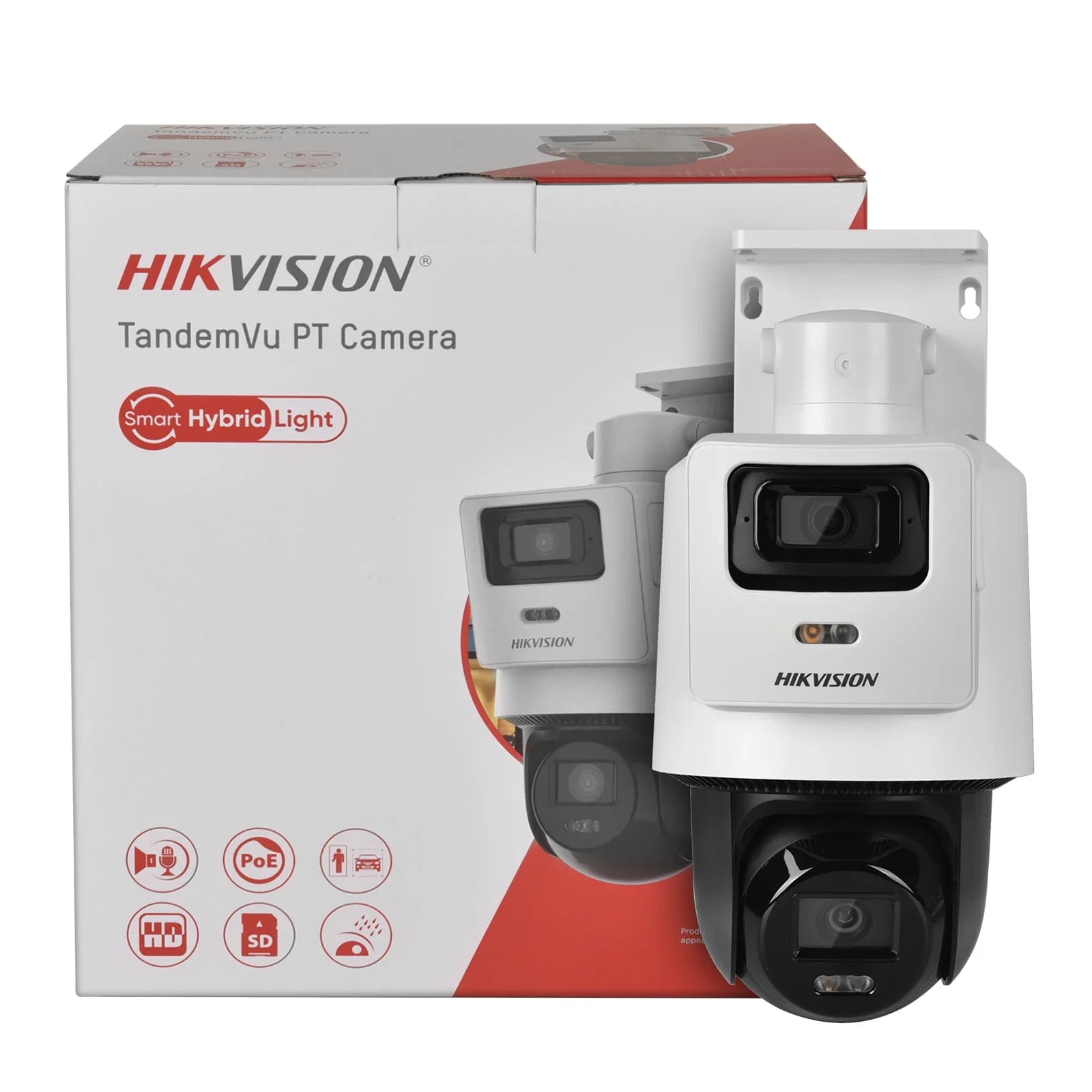 Hikvision DS-E/14 TandemVu 4MP+4MP PTZ IP Camera – POE, ColorVu, Human & Vehicle Detect, 2-Weg Audio