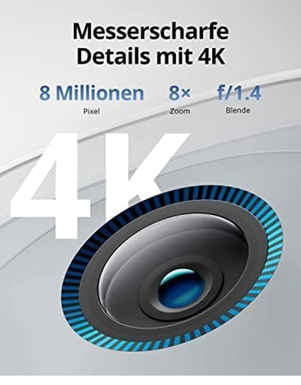 Eufy 8MP AI Beveiligingscamera met Gezichtsherkenning – Quad-Lens | High tech | Kleurennachtzicht | IP66