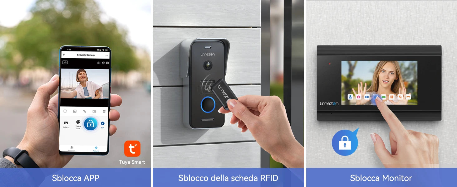 TMEZON Video Deurbel Intercom – 7 Inch Touchscreen met Handsfree Functie