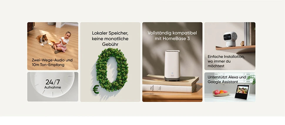 Eufy 8MP AI Beveiligingscamera met Gezichtsherkenning – Quad-Lens | High tech | Kleurennachtzicht | IP66