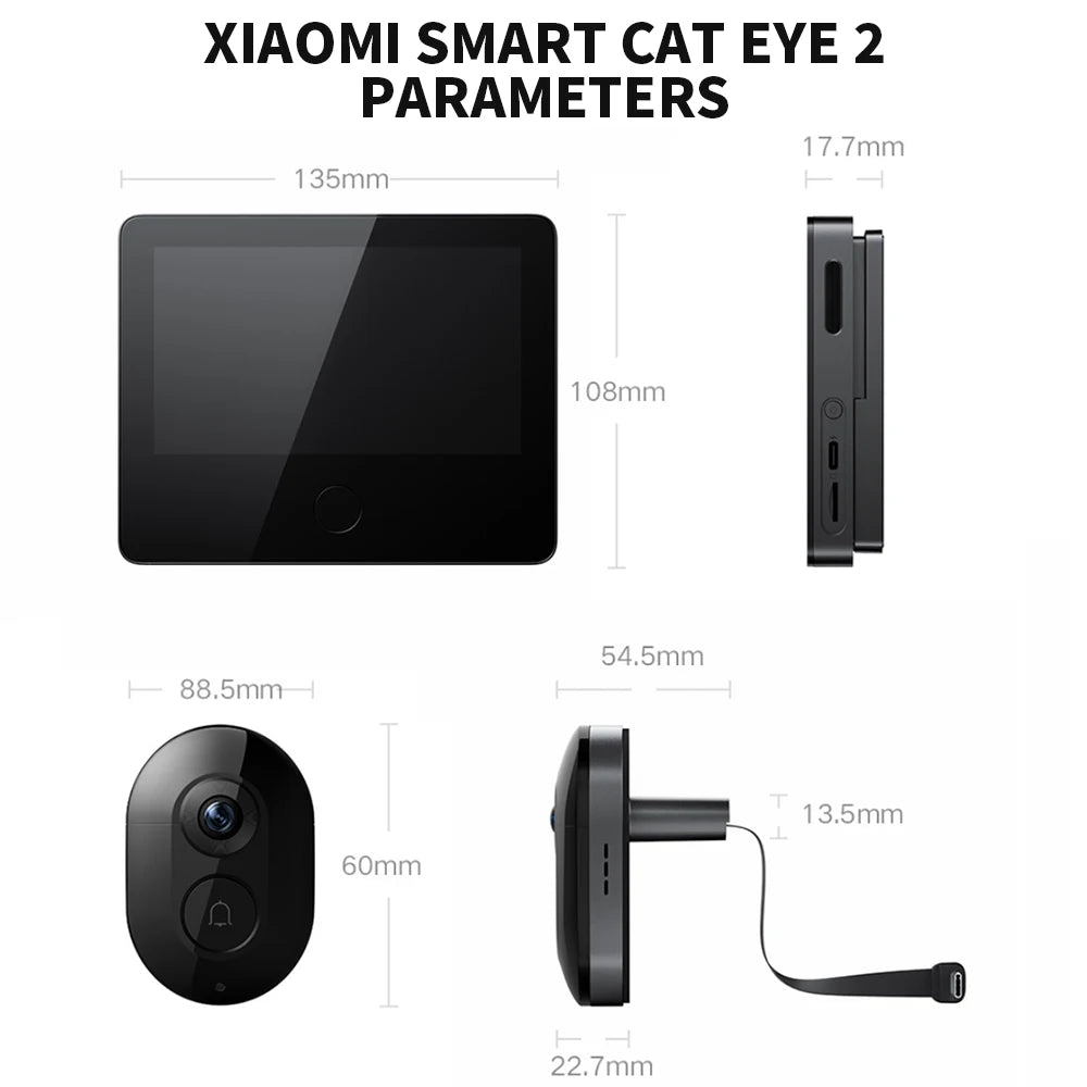 Xiaomi Smart Cat Eye 2 – Slimme Video Deurbel met 5” Display