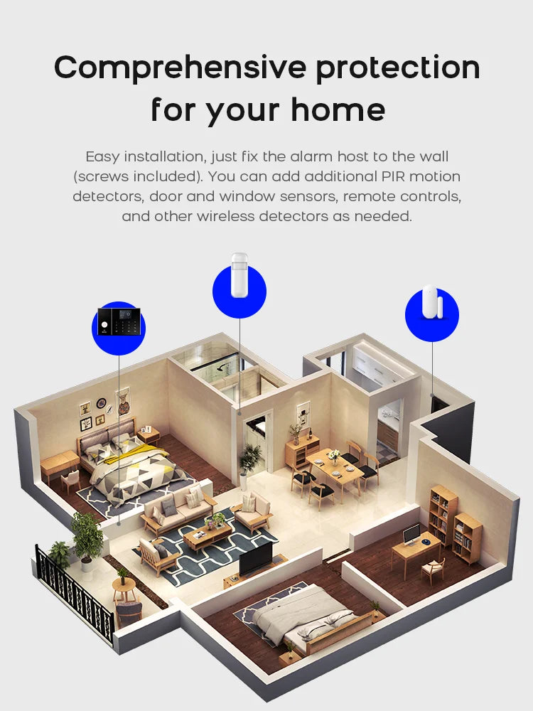Draadloos Smart Home Alarmsysteem – Complete Beveiliging voor Thuis