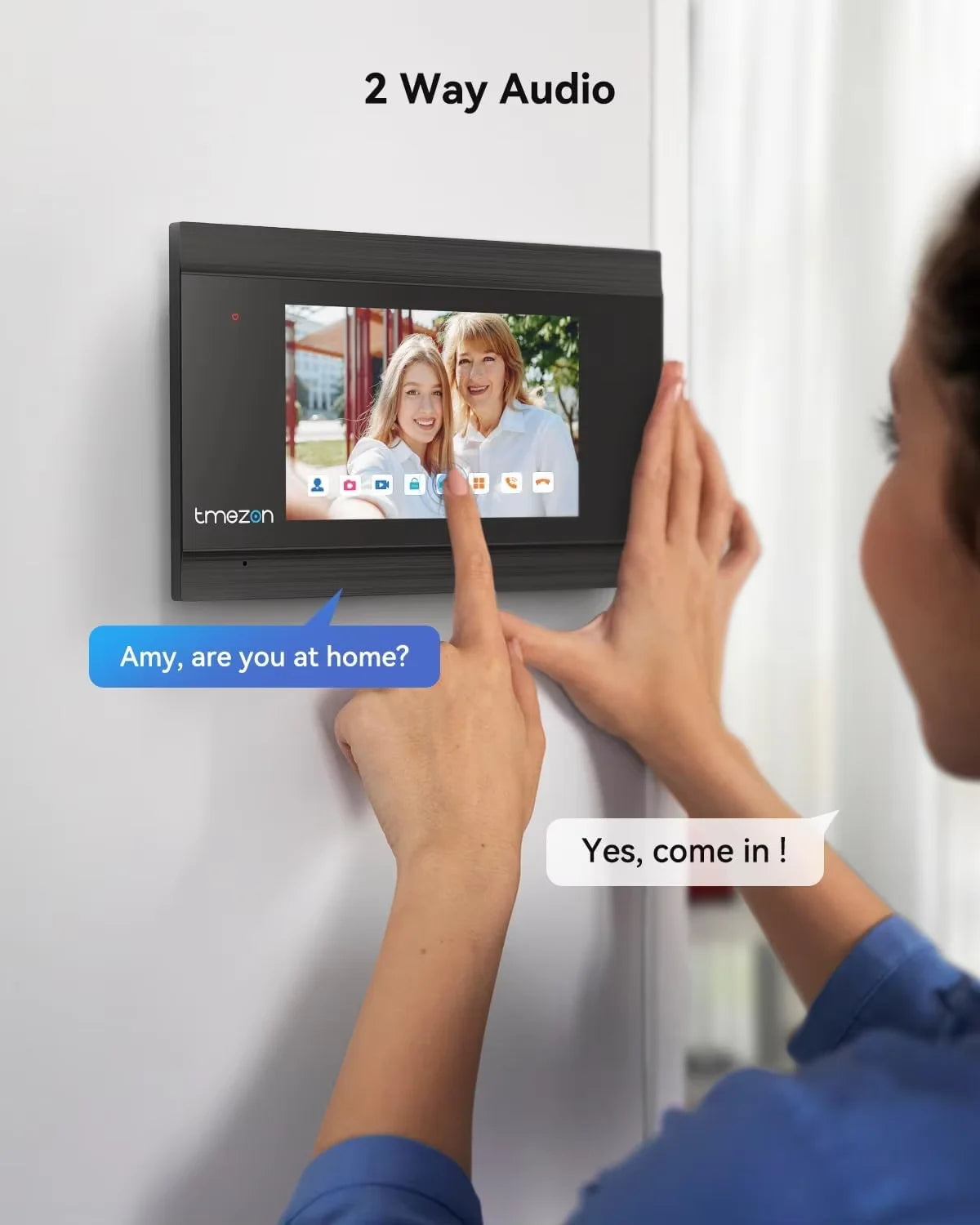 TMEZON Video Deurbel Intercom – 7 Inch Touchscreen met Handsfree Functie