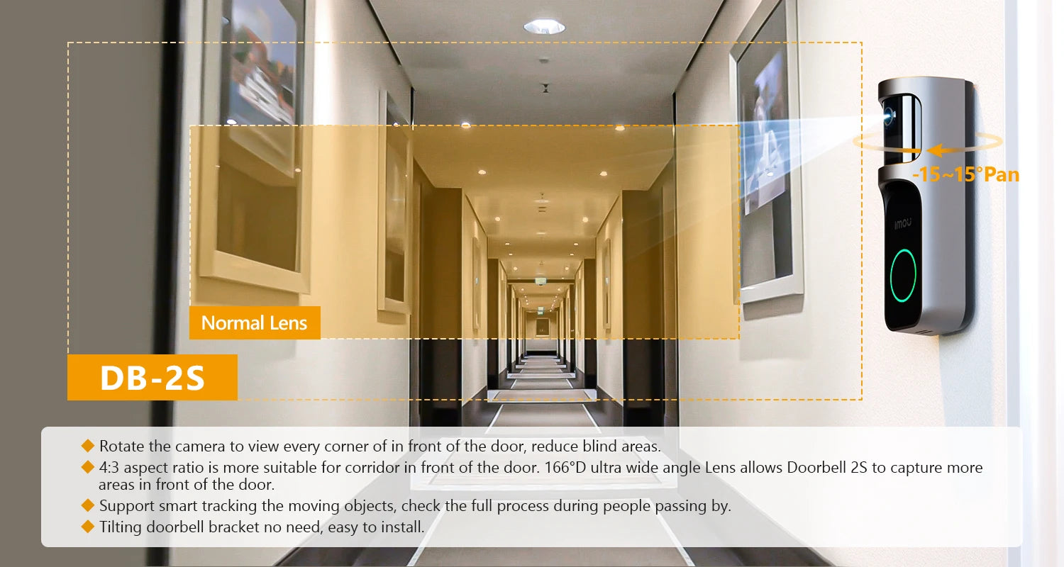 Imou 3MP Slimme Video Deurbel met Chime – Veiligheid Zonder Abonnementskosten