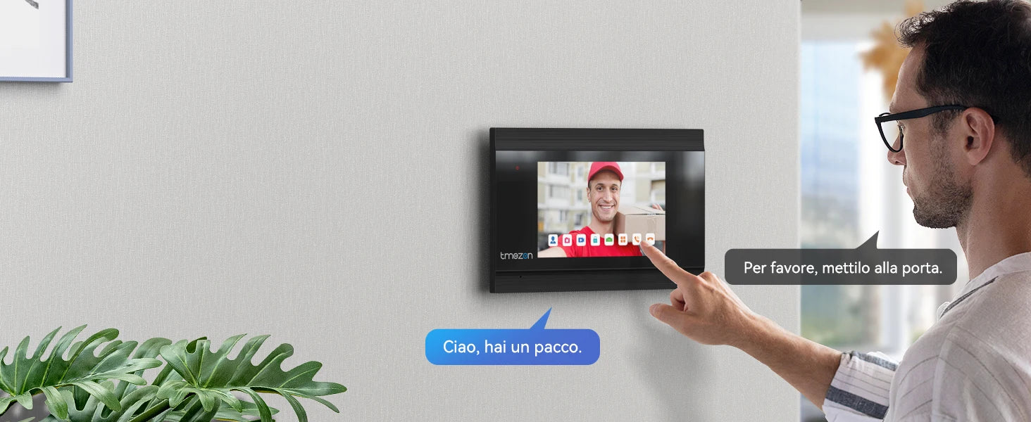 TMEZON Video Deurbel Intercom – 7 Inch Touchscreen met Handsfree Functie