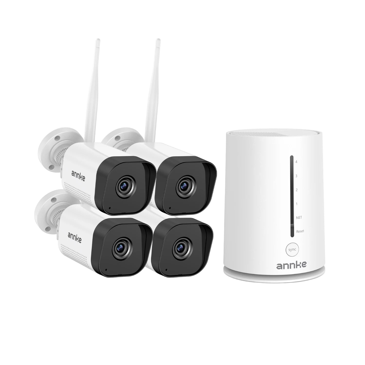 Draadloos 4-Kanaals Beveiligingssysteem met 2K FHD – Slimme Beveiliging voor Thuis en Bedrijf