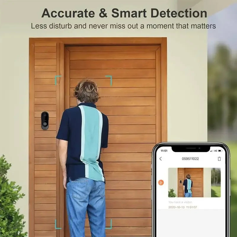 Draadloze Video Deurbel met Camera (IP65, WiFi, Smart App)
