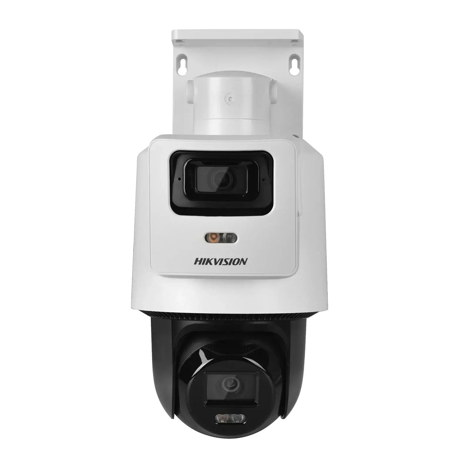 Hikvision DS-E/14 PTZ camera met dubbele lens voor overzicht en detailweergave.