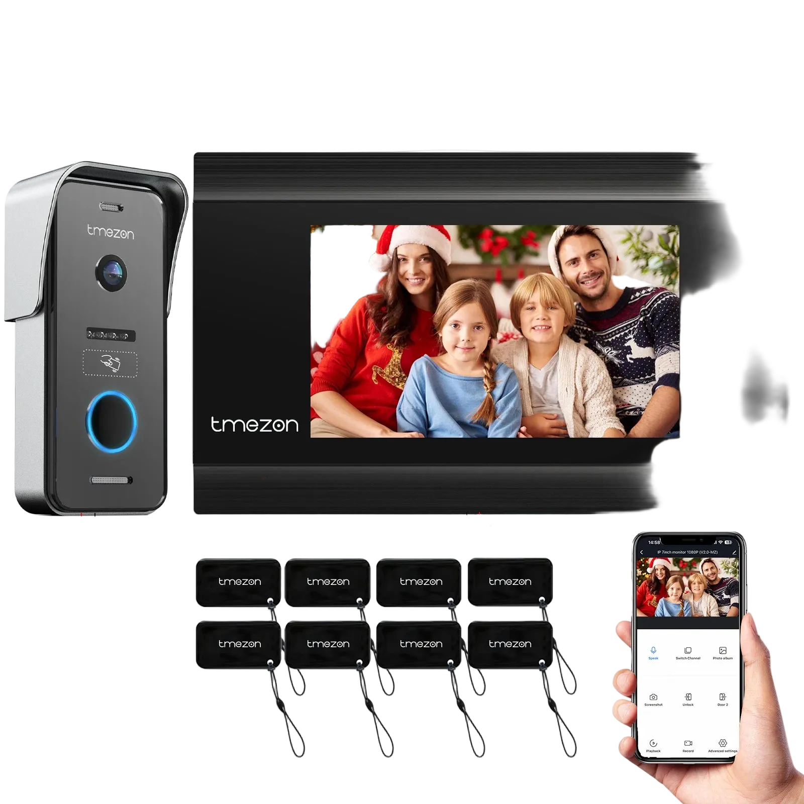 TMEZON Video Deurbel Intercom – 7 Inch Touchscreen met Handsfree Functie