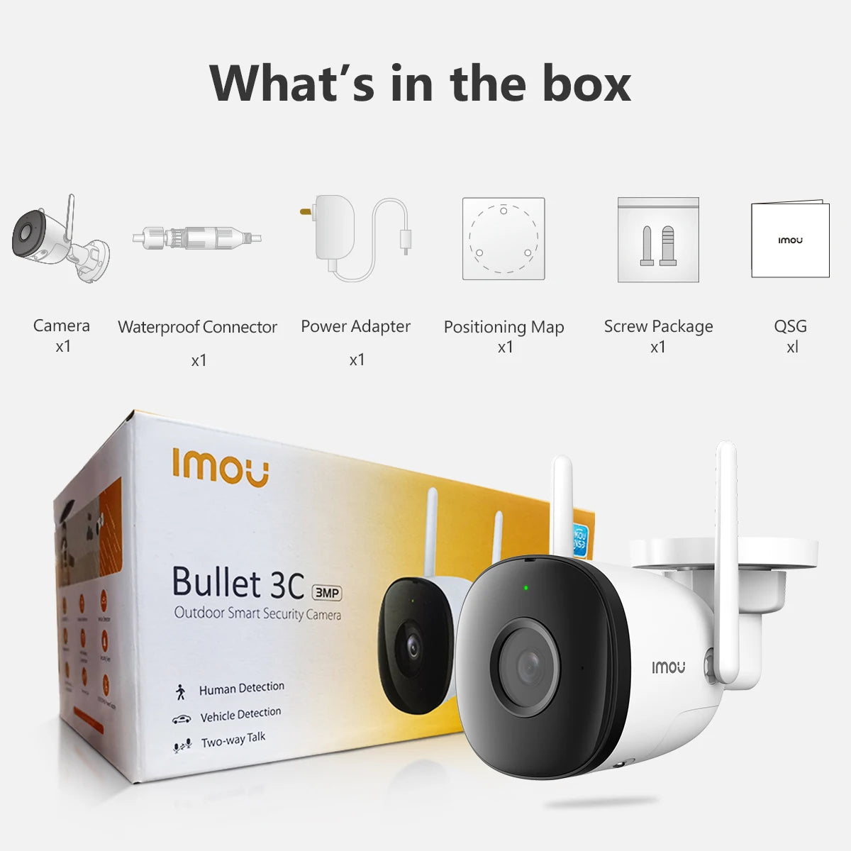 Imou Bullet 3C – 5MP Outdoor Beveiligingscamera | Krachtige AI-detectie &amp; Haarscherp Beeld